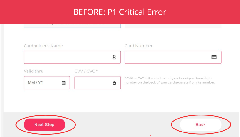 The "Confirm" button is on the wrong side of the page. Users have to search for the most important button.