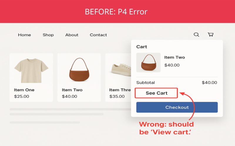 The website uses translations that are "too technical" or unnatural, causing users to hesitate and lose trust.